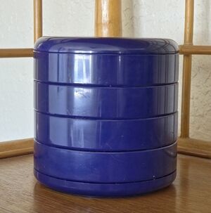 Vintage Interdesign Swivel Organizer Jewelry 70s 80s Blue MCM